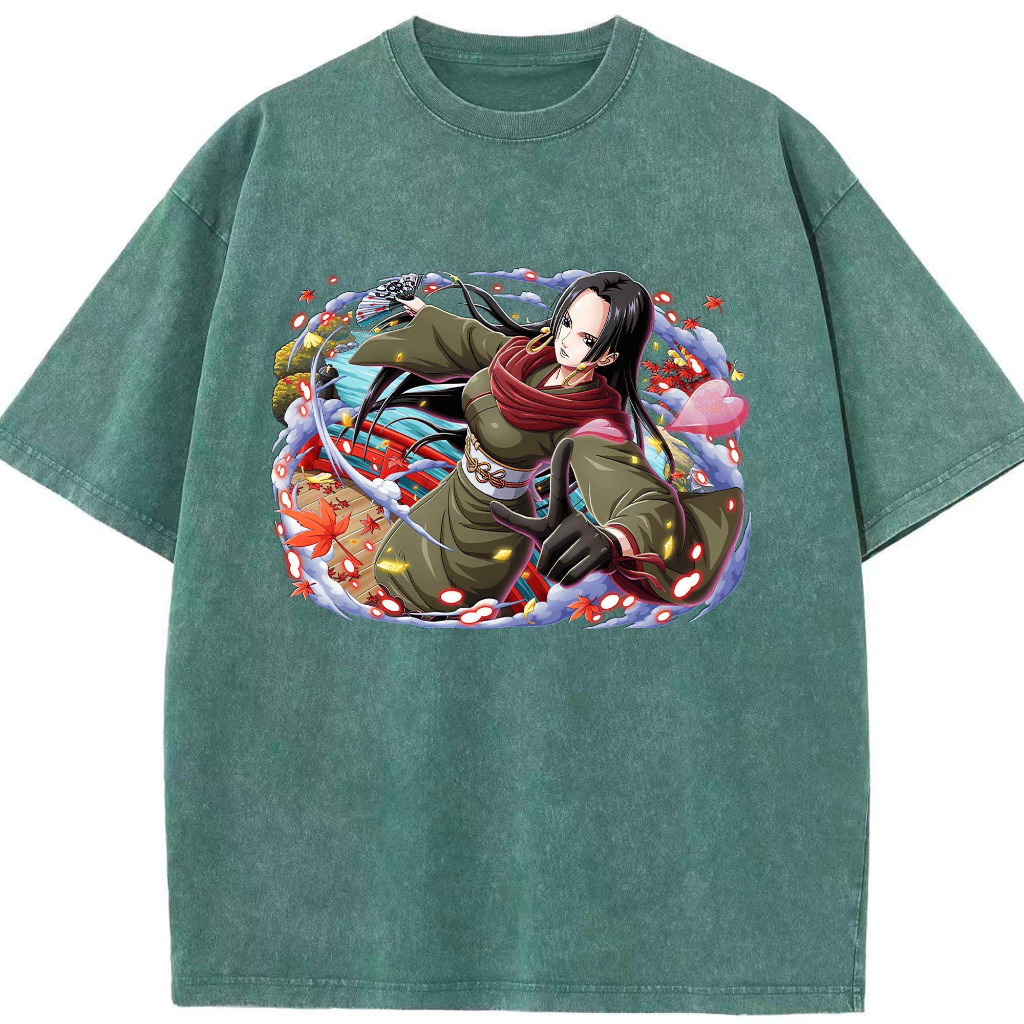 ワンピース ボア・ハンコック ONE PIECE Boa·Hancock 綿100% ヴィンテージ風 半袖Tシャツ（フロントプリント）